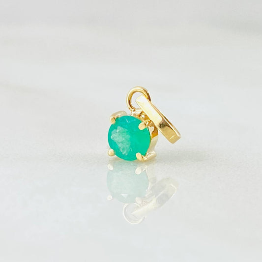 Pendant Circle Emerald 29pts 0.4gr / 0.5in / 18K Gold ©
