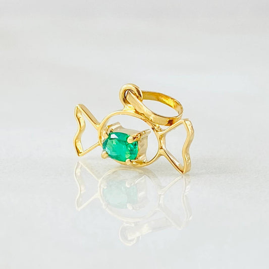 Pendant Caramel Emerald 11pts 0.45gr / 0.5in / 18K Yellow Gold ©