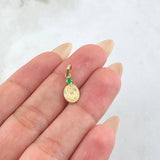 Dije Virgen del Carmen Ovalo Esmeralda 5pts 0.45gr / 3/4 in / Oro Amarillo 18K ©