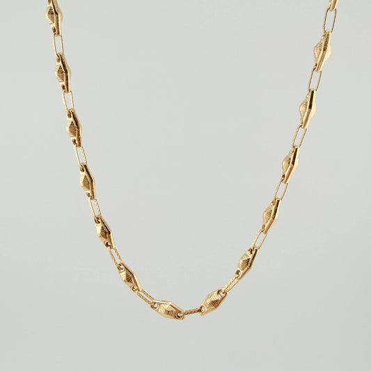 Cadena Rustica Rombo Abultado 11.6gr / 23 1/2 in / 4.5mm Oro Amarillo 18K