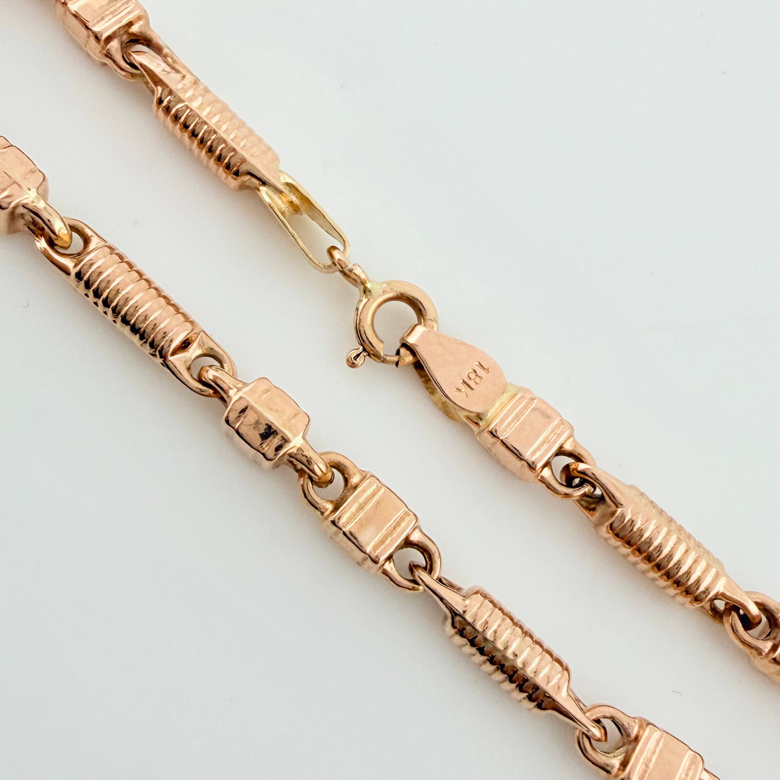 Pulso Rustico Barril Rayado 5.05gr / 7 in / 3.7mm Oro Rosa 18K