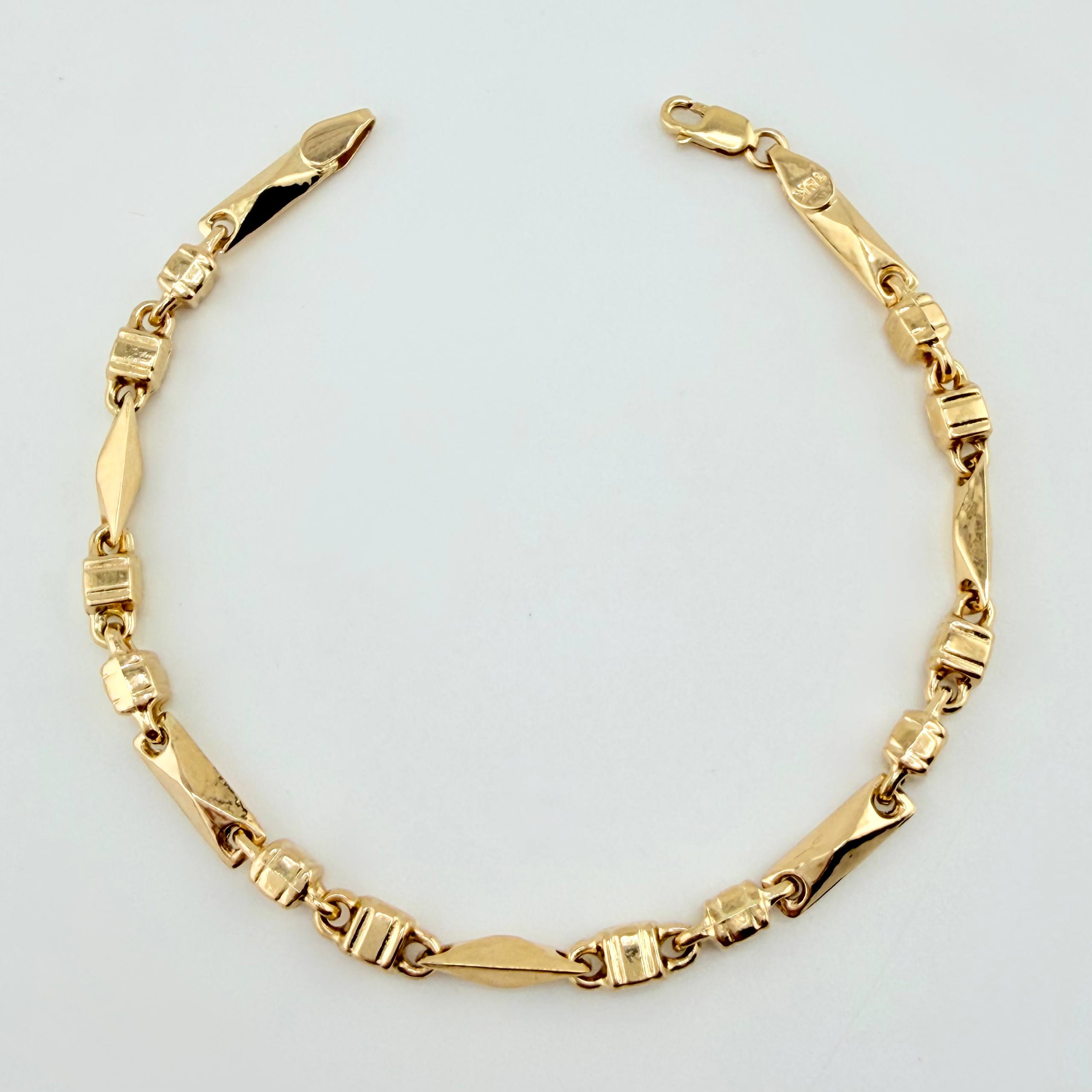 Pulso Rustico Español 6.5gr / 8 in / 3.8mm Oro Amarillo 18K *