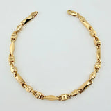 Pulso Rustico Español 6.9gr / 8 3/4 in / 3.7mm Oro Amarillo 18K