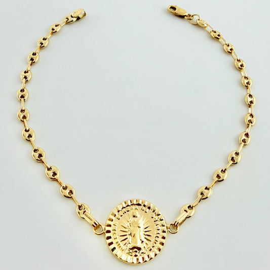 Pulso GC Herraje Virgen De Guadalupe 3.1gr / 7 in / 3.2mm Oro Amarillo 18K *