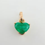 Pendant Drop in Heart Emeralds 70pts 0.6gr / 1/2 in / 18K Yellow Gold ©
