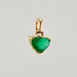 Pendant Drop in Heart Emeralds 70pts 0.6gr / 1/2 in / 18K Yellow Gold ©