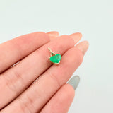 Pendant Drop in Heart Emeralds 70pts 0.6gr / 1/2 in / 18K Yellow Gold ©
