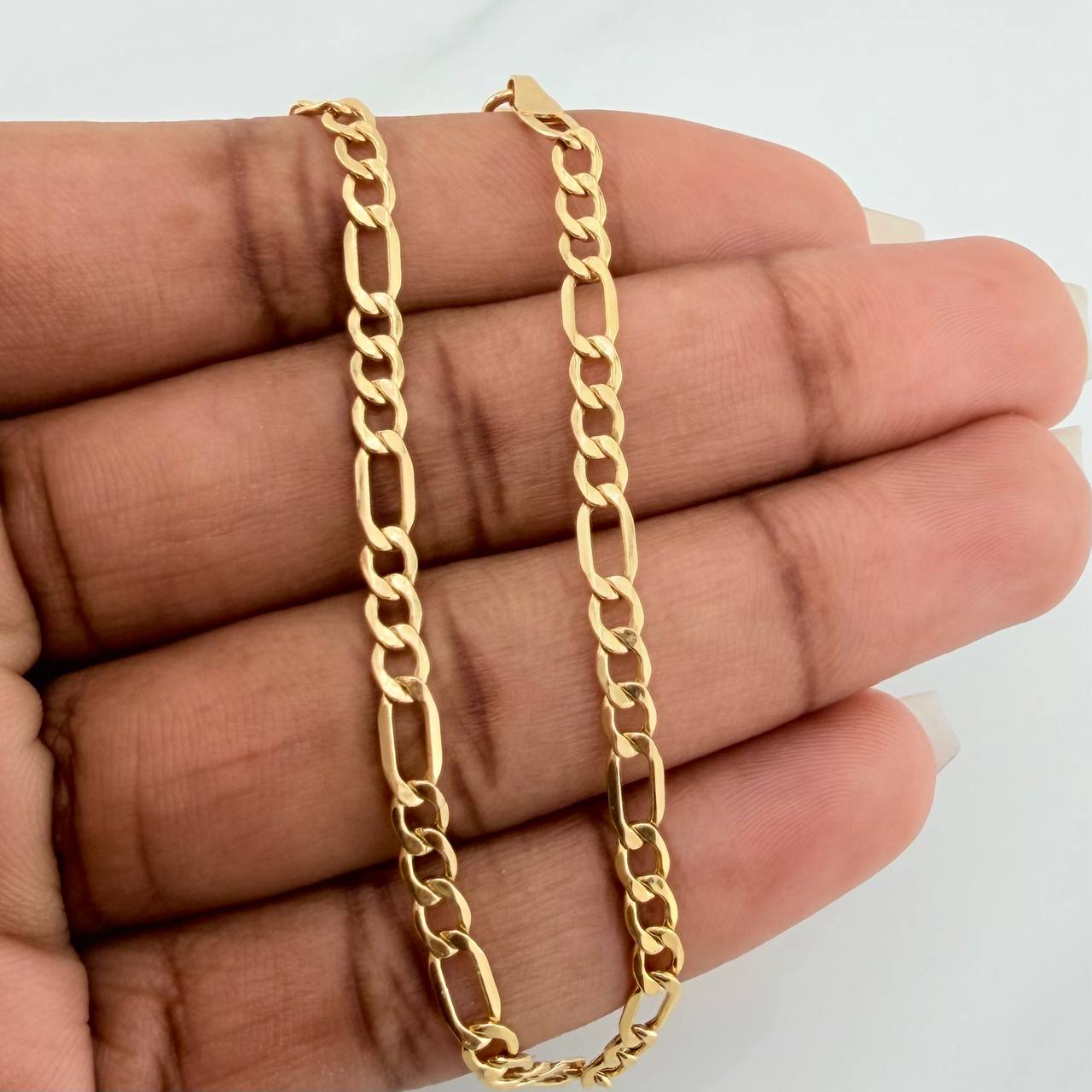 Figaro Bracelet 2.25 g / 7 1/2 in / 3.51 mm Yellow Gold 18K