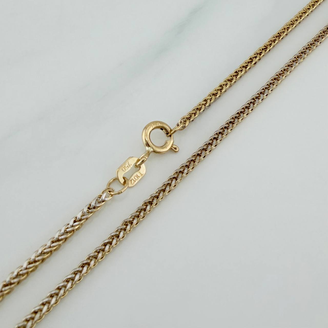 Franco Chain 2.9 g / 19 3/4 in / 1.41 mm Two-tone Yellow White 18K Gold