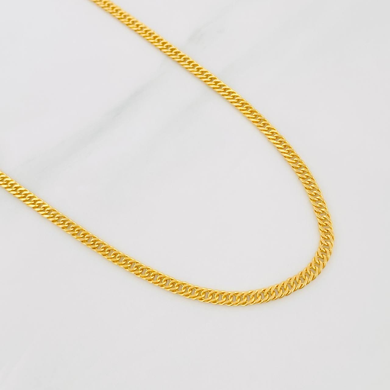 Cadena Cubana Tibetana 5.5g / 24 in / 2.71mm Oro Amarillo 18K
