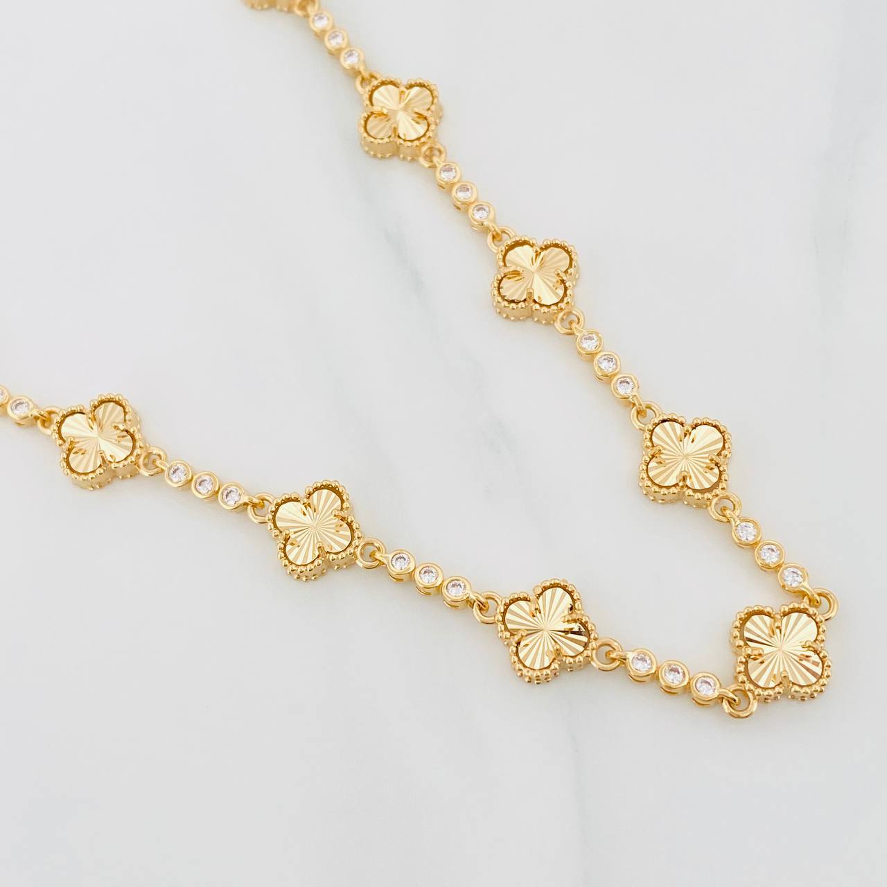Halo Clover Diamond Cut Chain 28.2g / 20 in / 9.36mm 18K Yellow Gold