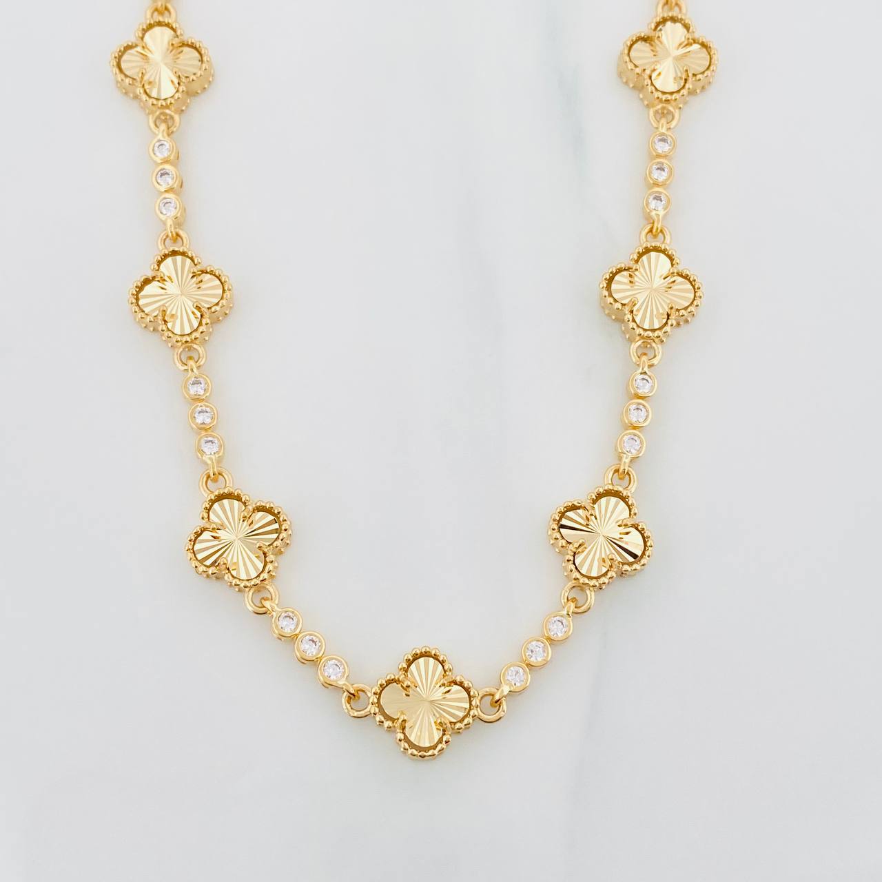 Halo Clover Diamond Cut Chain 28.2g / 20 in / 9.36mm 18K Yellow Gold