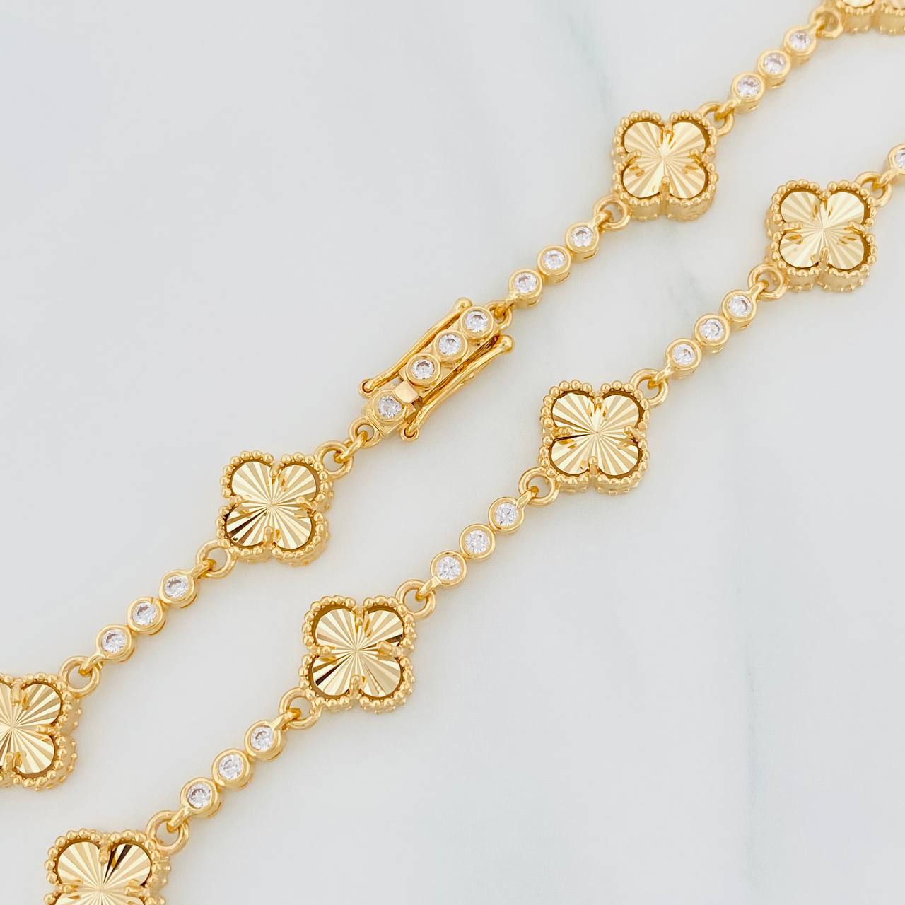 Halo Clover Diamond Cut Chain 28.2g / 20 in / 9.36mm 18K Yellow Gold