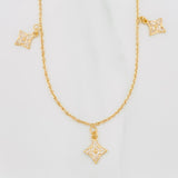 Classic Link Chain Flower 4.35g / 16 in / 1.4mm Yellow Gold 18K