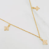 Classic Link Chain Flower 4.35g / 16 in / 1.4mm Yellow Gold 18K