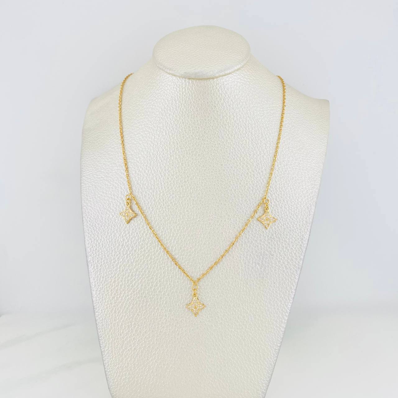 Classic Link Chain Flower 4.35g / 16 in / 1.4mm Yellow Gold 18K