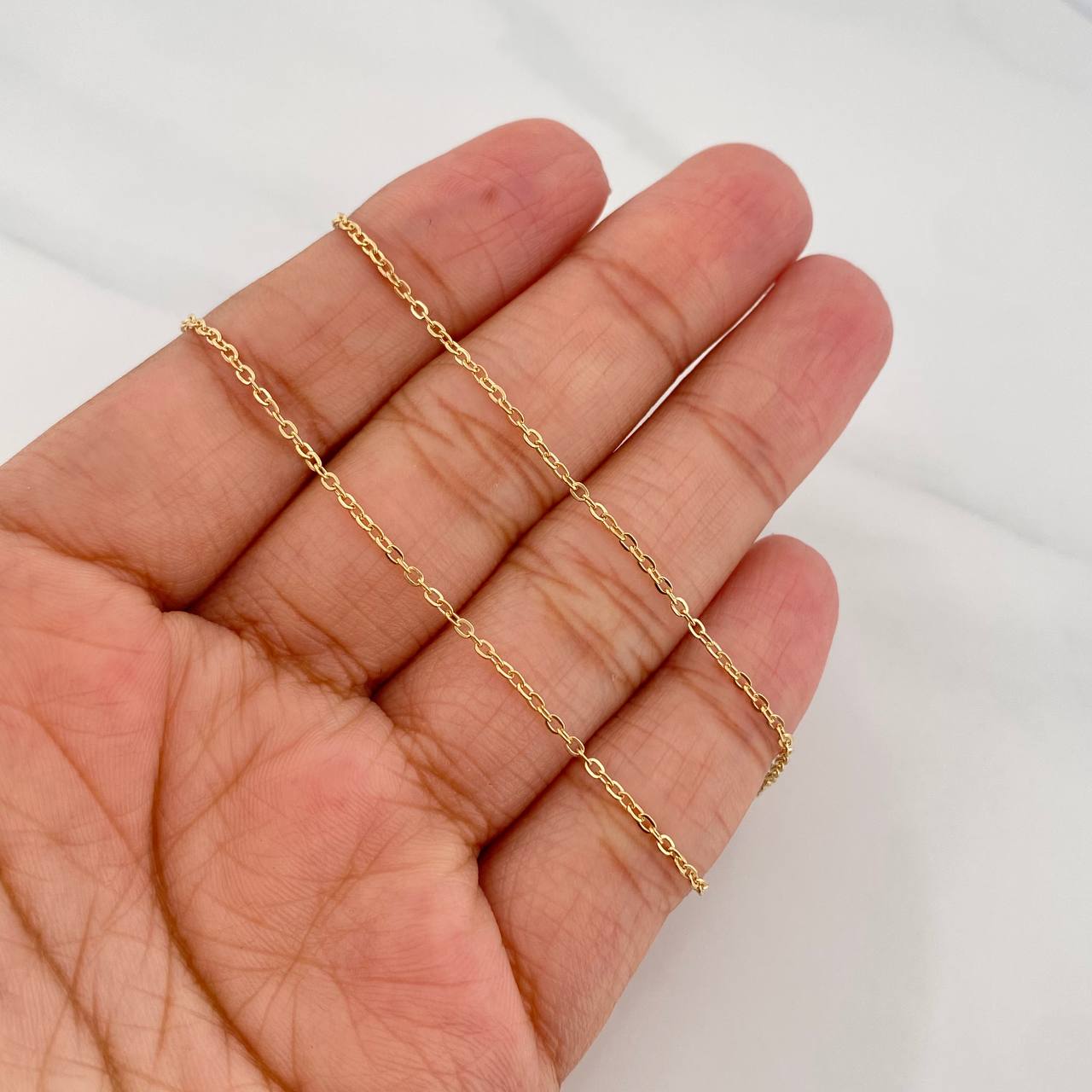 Cadena Aro Seguido Escapulario 3.85g / 18 in / 1.3mm Oro Amarillo 18K