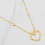 Cadena Aro Seguido Corazon 4.1g / 18 in / 1.32mm Tres Oros 18K