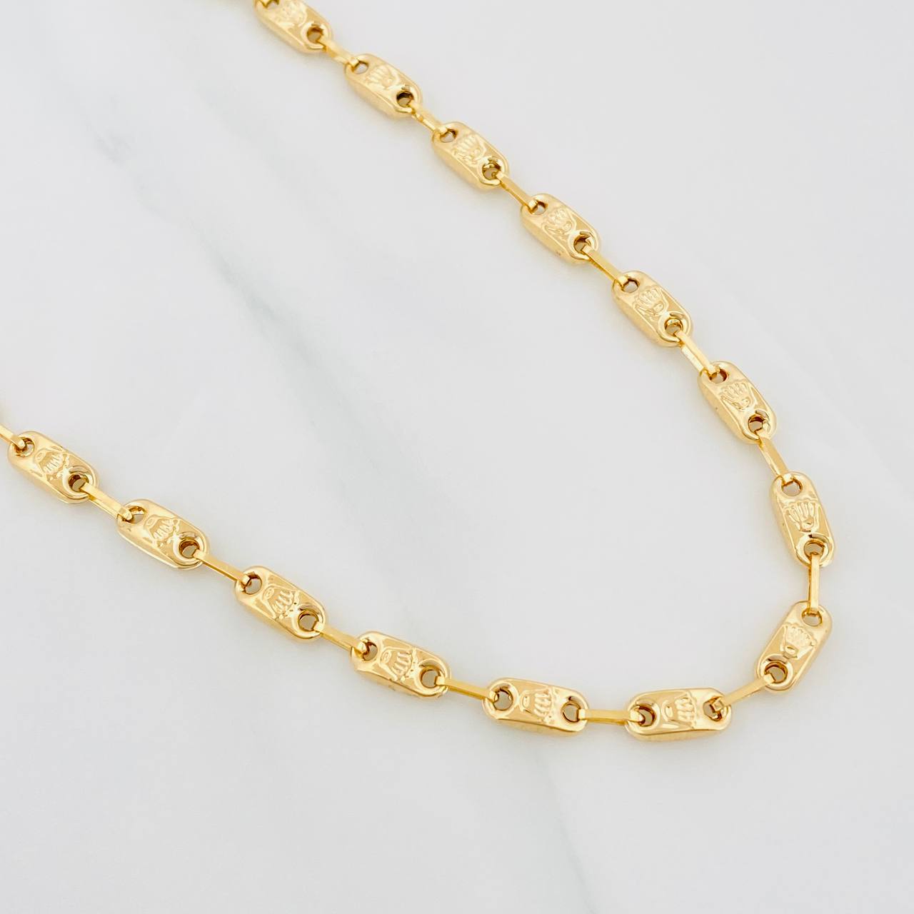 Cadena Rustica Corona 11.15g / 24 in / 4.47mm Oro Amarillo 18K