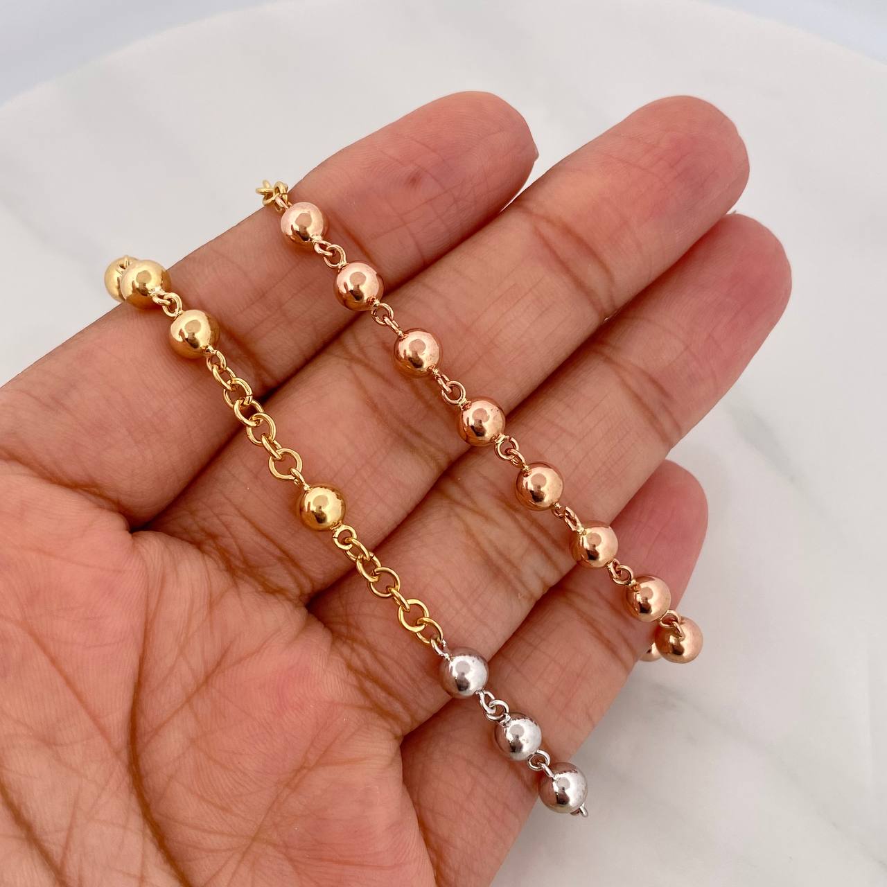 Rosario Virgen Milagrosa 24g / 24 in / 5mm Tres Oros 18K