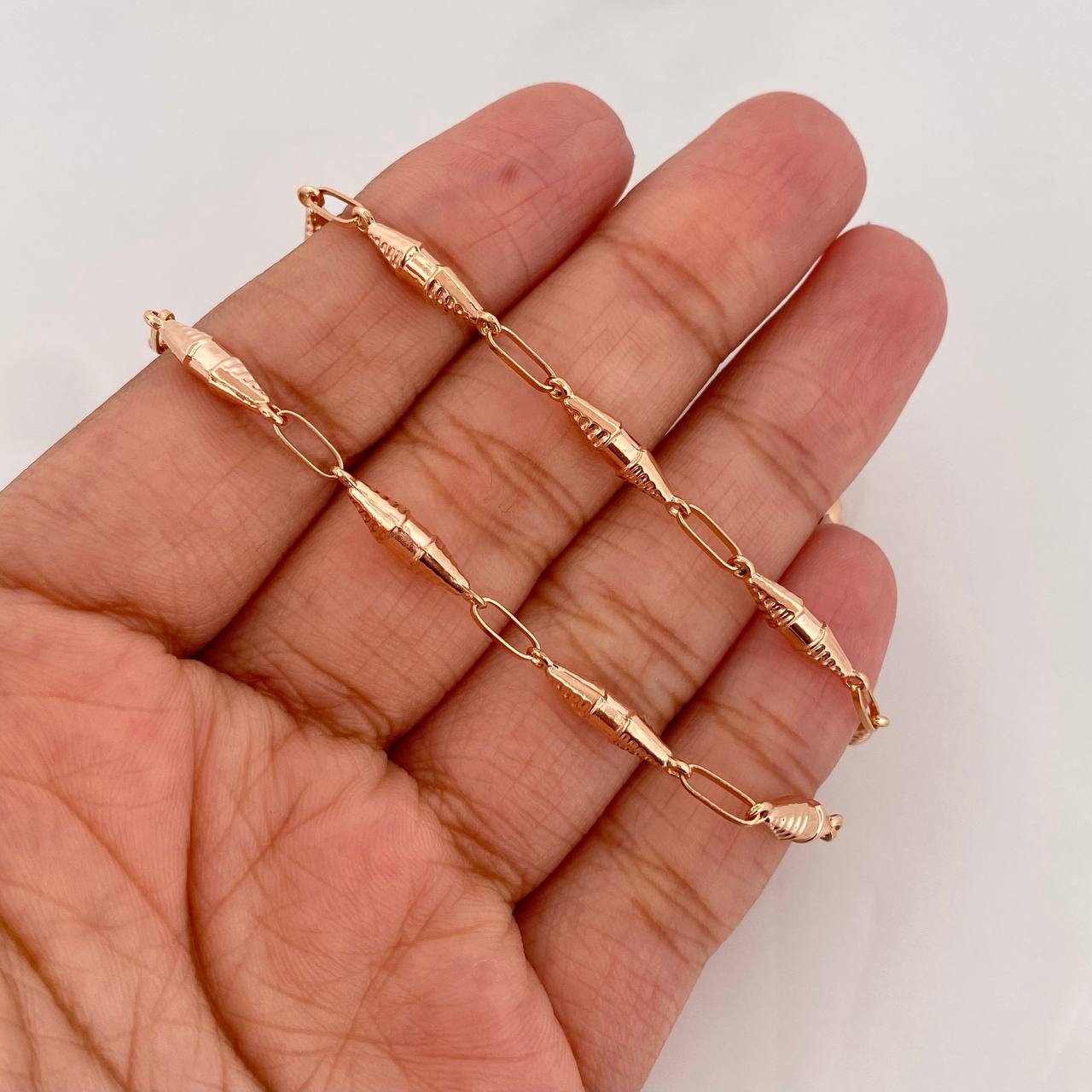 Rustic Dubai Chain 6.9g / 18 in / 3.15mm Rose Gold 18K