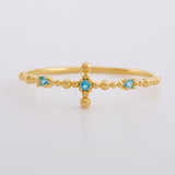 Anillo Cruz de Esferas 0.7g / T6 Oro Amarillo 18K