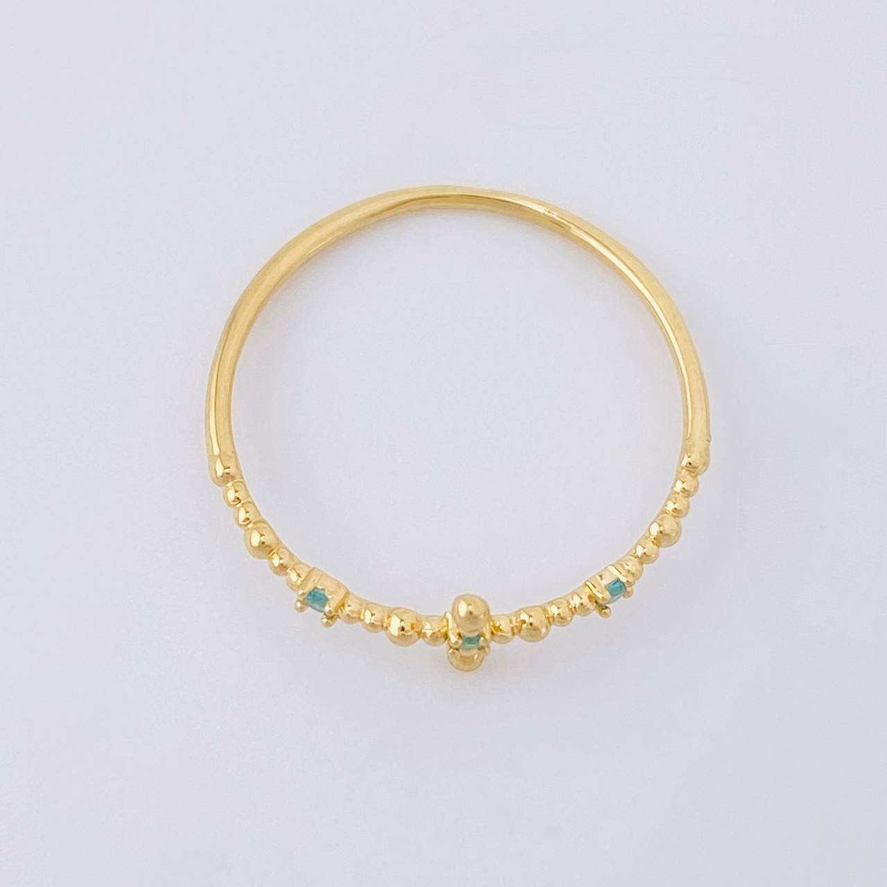 Anillo Cruz de Esferas 0.7g / T6 Oro Amarillo 18K