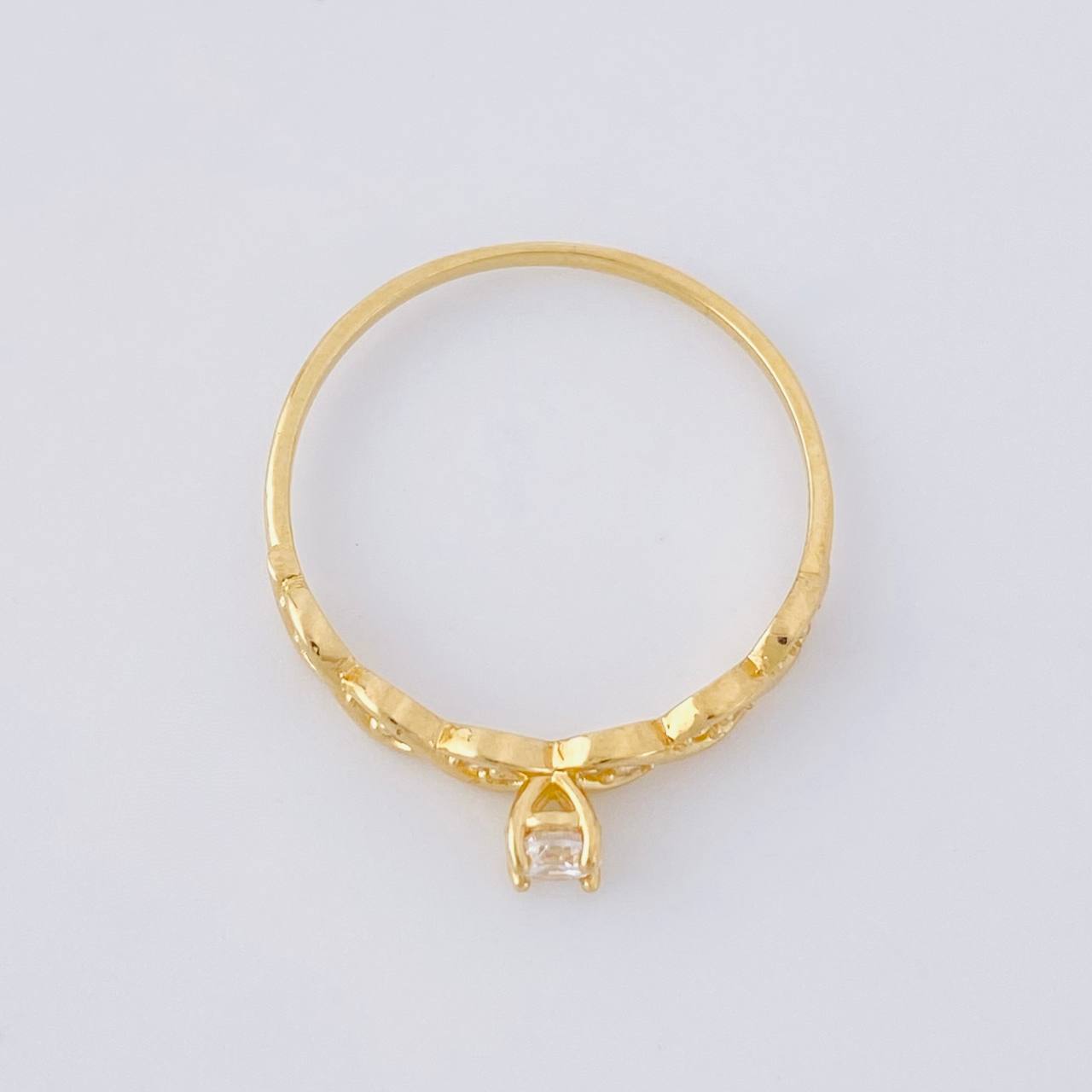 Anillo Solitario Trenzado 1.15g / T6 Oro Amarillo 18K