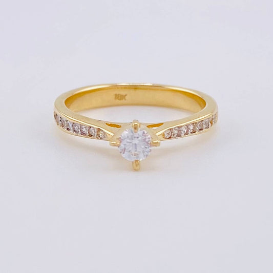 Solitaire Ring Four Claws 2.35g / T5 1/2 Yellow Gold 18K