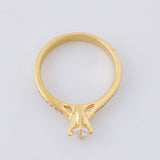 Solitaire Ring Four Claws 2.35g / T5 1/2 Yellow Gold 18K