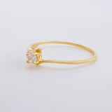 Solitaire Ring Pave Band 1.1g / T7 1/4 Yellow Gold 18K