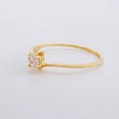 Solitaire Ring Pave Arm 1.2g / T7 1/2 Yellow Gold 18K