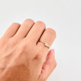 Solitaire Ring Pave Band 1.1g / T7 1/4 Yellow Gold 18K