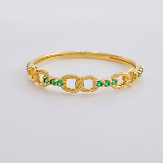 Interspersed Links Ring 1g / T7 1/4 Yellow Gold 18K