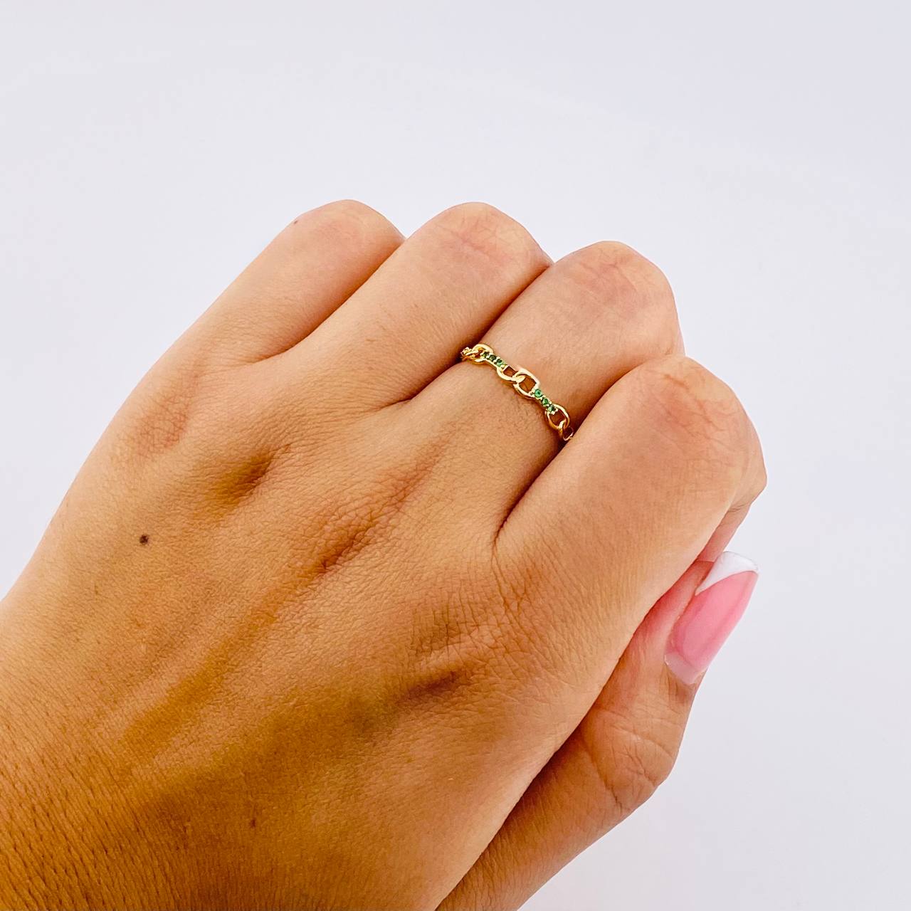 Interspersed Links Ring 1g / T7 1/4 Yellow Gold 18K