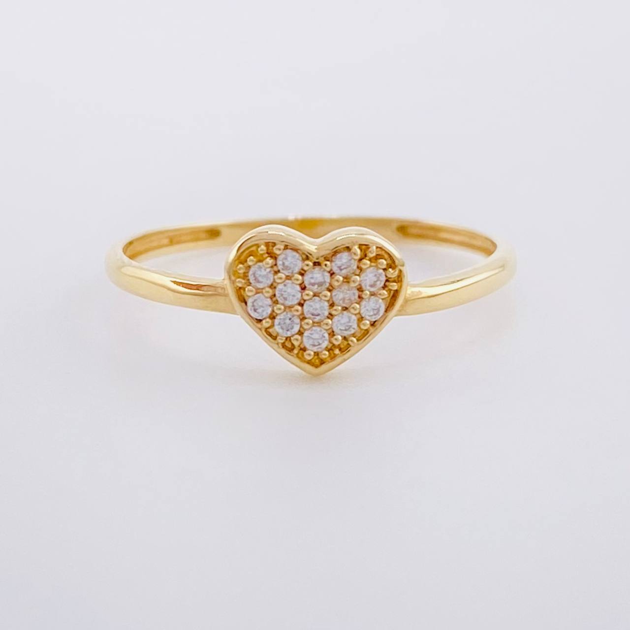 Dense Heart Ring 1g / T5 Yellow Gold 18K