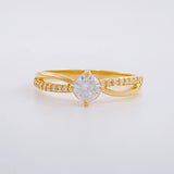 Solitaire Ring Intertwined 2.35g / T7 1/4 Yellow Gold 18K