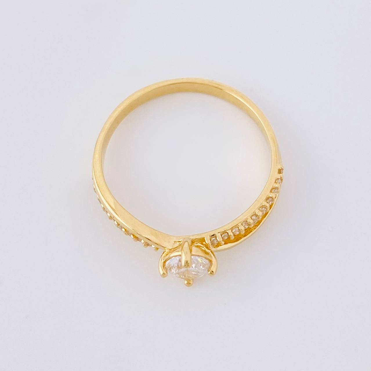 Solitaire Ring Intertwined 2.35g / T7 1/4 Yellow Gold 18K