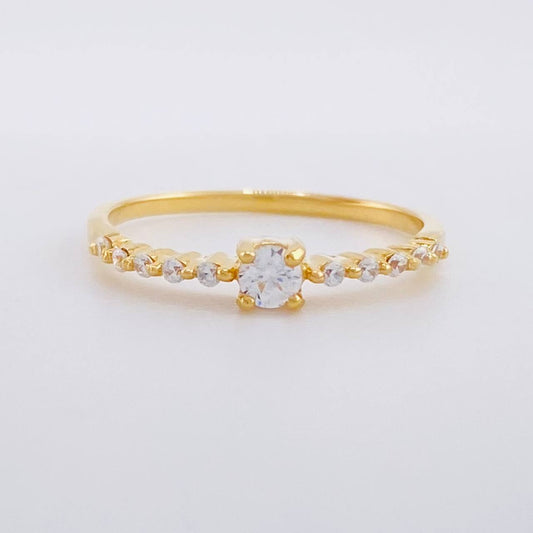 Solitaire Ring Trinity Channel 1.4g / T5 1/2 Yellow Gold 18K