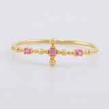 Sphere Cross Ring 0.7g / T6 1/2 Yellow Gold 18K