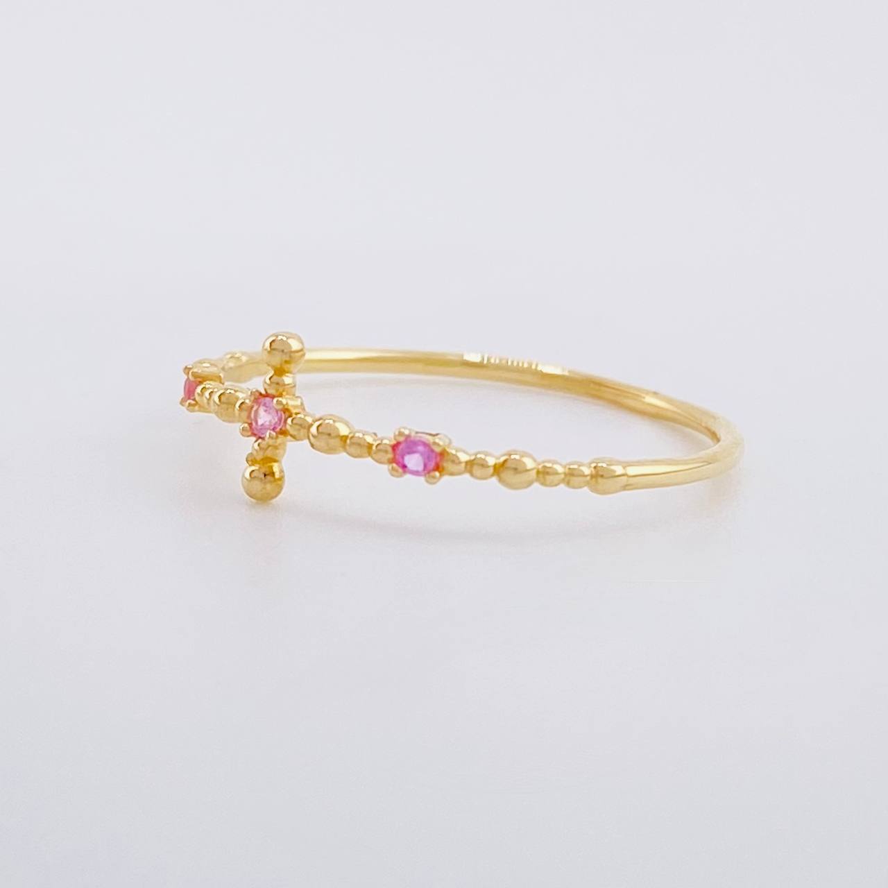 Sphere Cross Ring 0.7g / T6 1/2 Yellow Gold 18K