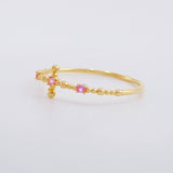 Sphere Cross Ring 0.7g / T6 1/2 Yellow Gold 18K