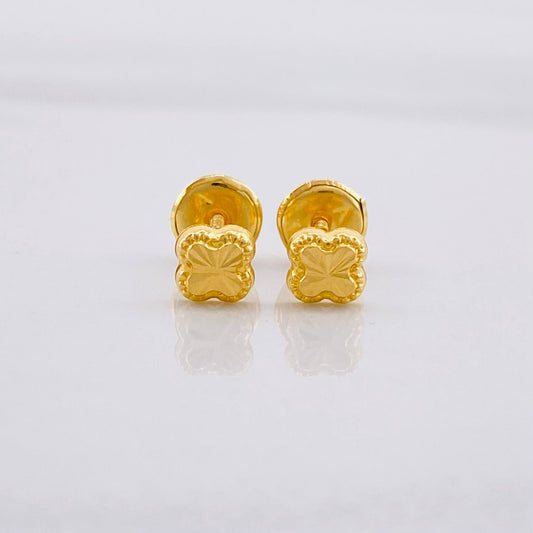 Topos Trébol Diamantado 0.4g / in / 4.1mm Oro Amarillo 18K