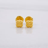 Diamond Cut Clover Stud Earrings 0.4g / in / 4.4mm Yellow Gold 18K