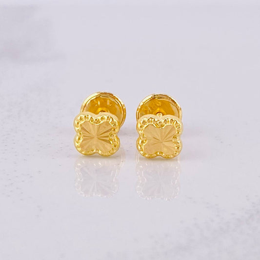 Topos Trébol Diamantado 0.45g / in / 5.2mm Oro Amarillo 18K