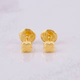 Diamond Cut Clover Stud Earrings 0.35g / in / 3.6mm 18K Yellow Gold