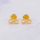 Infinity Stud Earrings 0.75g / in / 3.7mm Yellow Gold 18K