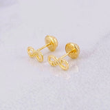 Infinity Stud Earrings 0.75g / in / 3.7mm Yellow Gold 18K
