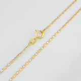 Flat Mariner Chain 2.3g / 24 in / 1.42mm Two-Tone Yellow White Gold 18K