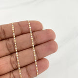 Flat Mariner Chain 2.3g / 24 in / 1.42mm Two-Tone Yellow White Gold 18K